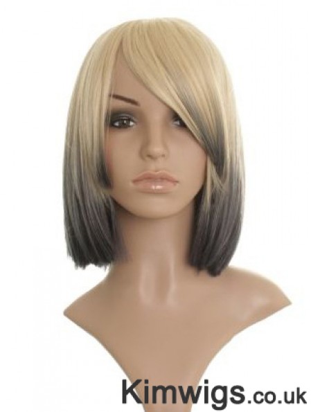 Straight Lace Front 12 inch Durable Chin Length Celebrity Wigs