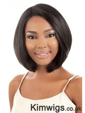 11 inch Chin Length Synthetic Black Bobs Capless Hairsyles For Black Woman