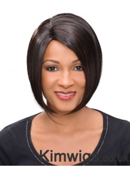 Chin Length Auburn Straight Bobs High Quality African American Wigs