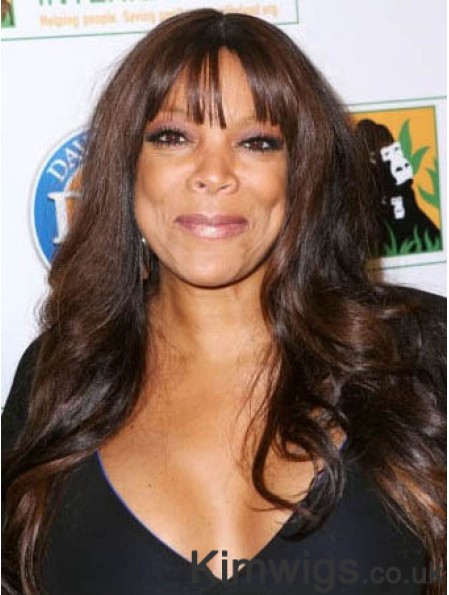With Bangs Wavy Brown 22 inch Beautiful Wendy Williams Wigs