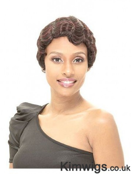 Short Brown Straight Layered Amazing African American Wigs