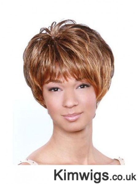 Short Brown Wavy Boycuts Popular African American Wigs