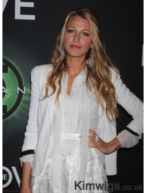 Ideal Blonde Long Wavy 20 inch Without Bangs Celebrity Lace Blake Lively Wigs