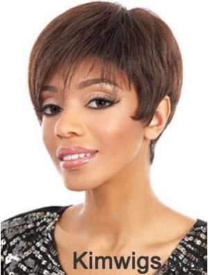 Short Auburn Straight Layered Cheapest African American Wigs