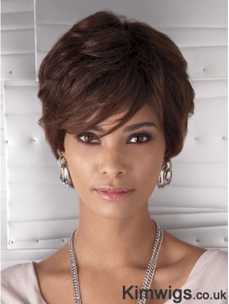 Cropped Auburn Wavy Layered Cheapest African American Wigs