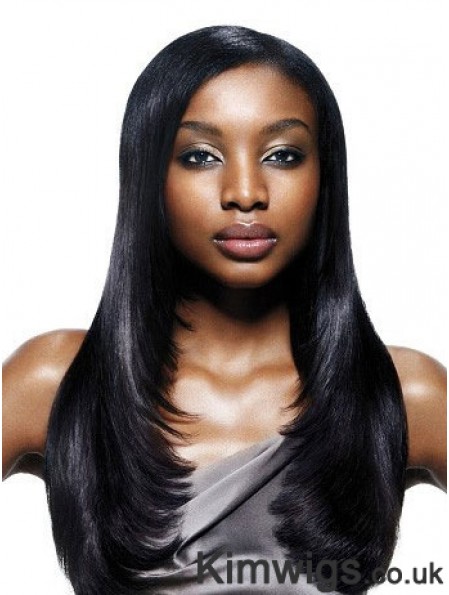 Long Black Yaki Without Bangs Best African American Wigs