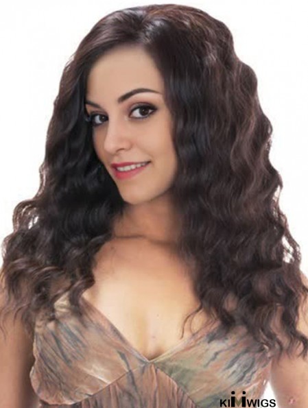 Incredible Brown Long Without Bangs Wavy Glueless Lace Front Wigs