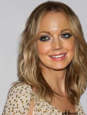 Blonde Shoulder Wavy Low Density Lace Front Mono Heat Friendly Wavy Nicole Richie wig UK