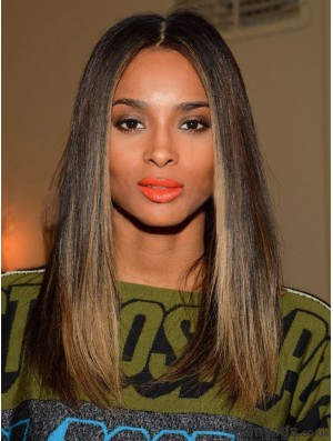 Shoulder Length Ombre/2 Tone Straight Without Bangs Fabulous African American Wigs