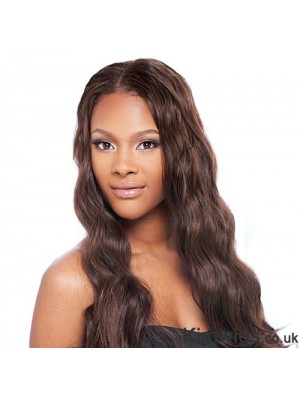 Long Auburn Wavy Without Bangs New African American Wigs
