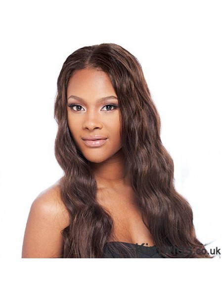 Long Auburn Wavy Without Bangs New African American Wigs