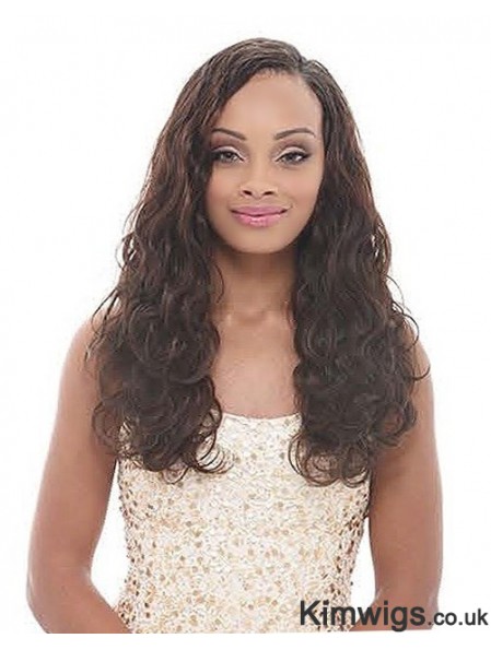 Long Brown Wavy Without Bangs Online African American Wigs