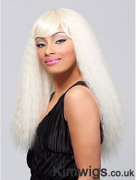 Long Blonde Straight With Bangs Top African American Wigs