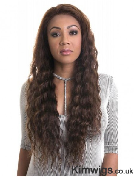 Wavy 22 inch Lace Front Brown African American Hairstyles