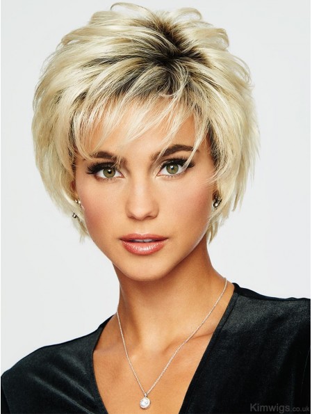 Modern Blonde Short Wig UK Synthetic Wig For Sale 5 Inch