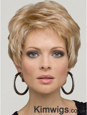 Blonde Cropped Wig Boycuts Short Wig Synthetic Wig UK For Ladies New