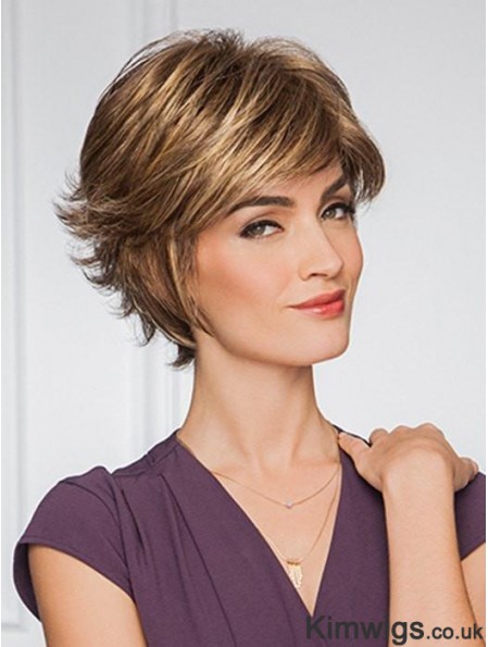 Layered Brown Wavy 6 inch Short Synthetic Wigs