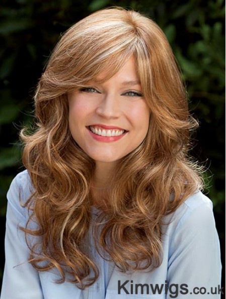 Blonde 16 inch With Bangs Long Flexibility Monofilament Wigs