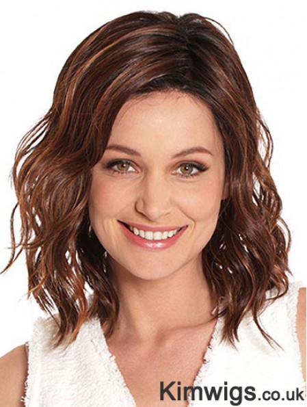 Auburn 14 inch Without Bangs Shoulder Length Top Monofilament Wigs