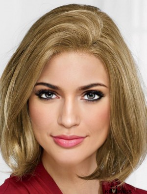 12 inch Chin Length Blonde Straight Modern Bob Wigs