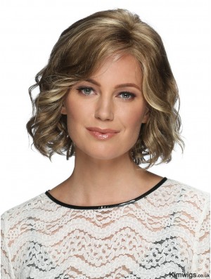 Lace Front 12 inch Wavy Blonde With Bangs Wigs
