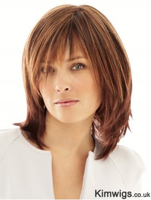 Synthetic Wigs Online UK With Monofilament Layered Cut Straight Style