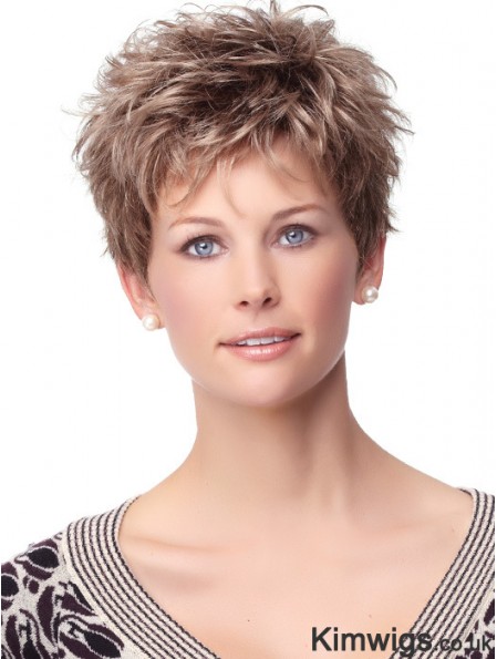 Curly Synthetic Wigs With Synthetic Capless Boycuts Curly Style