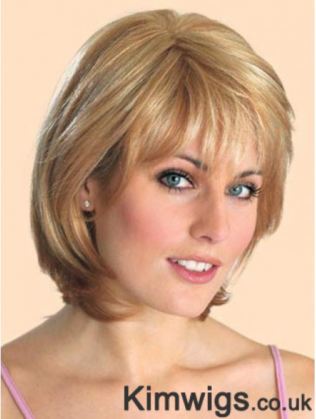 Cheap Synthetic Lace Front Wigs Straight Style Blonde Color Chin Length