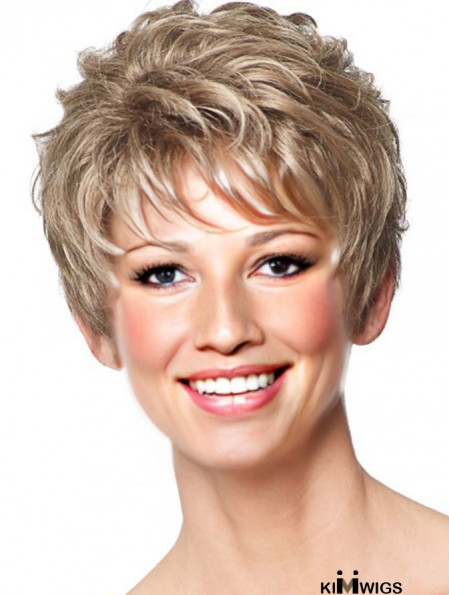 Lace Front Synthetic Wigs With Capless Wavy Style Short Length