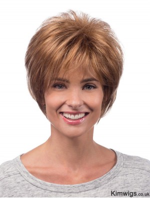 Hot Hair Synthetic Wigs Chin Length Straight Style Auburn Color