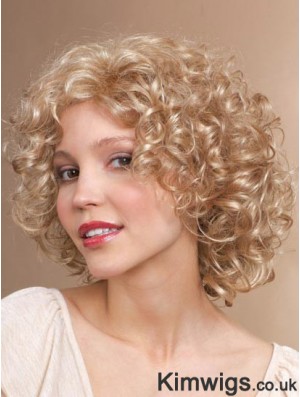 Chin Length Classic Curly Blonde Stylish Synthetic Wigs