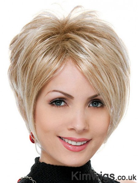 Wholesale Synthetic Hair UK Blonde Color Boycuts Straight Style