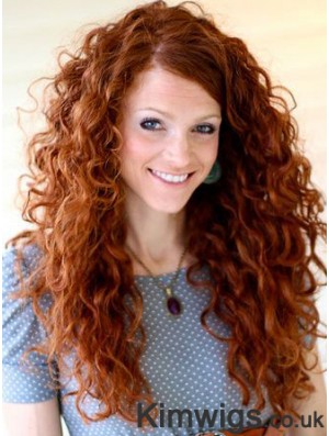 20 inch Curly Without Bangs Lace Front Copper Best Long Wigs