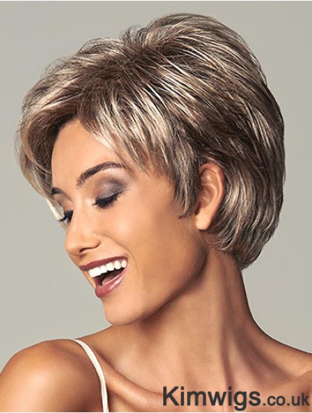 Best 7 inch Straight Brown Layered Short Wigs