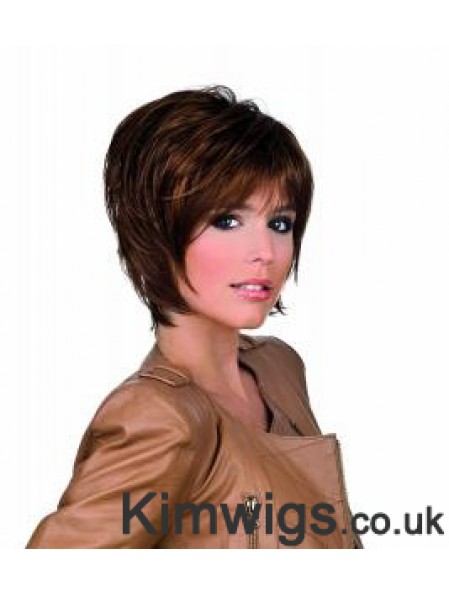 Flexibility Auburn Chin Length Straight Layered Lace Front Wigs