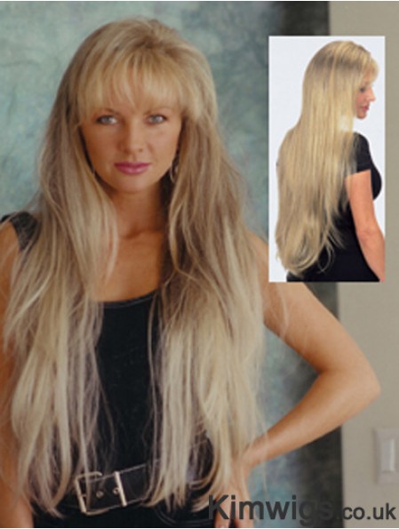 UK Synthetic Wig Shop Long Length With Bangs Wavy Style
