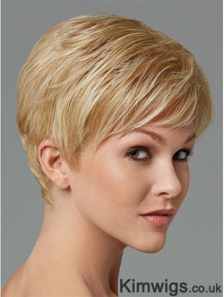 Synthetic Hair For Sale Boycuts Cropped Length Blonde Color