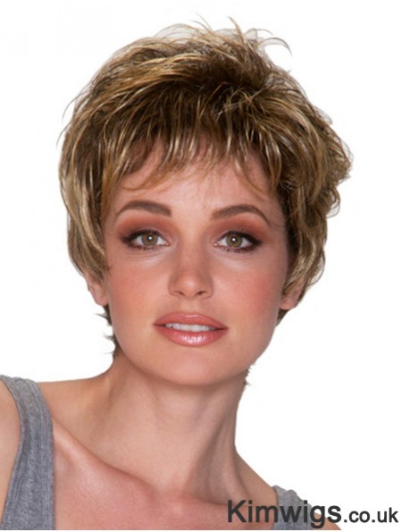 Wavy Layered 8 inch Blonde Ideal Synthetic Wigs