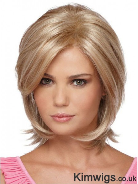 Chin Length Bobs Straight Blonde Modern Synthetic Wigs