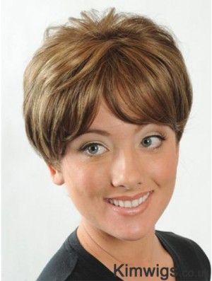 Short Boycuts Straight Auburn Online Synthetic Wigs