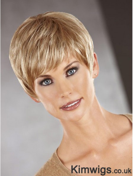 Cropped Boycuts Straight Auburn Perfect Synthetic Wigs