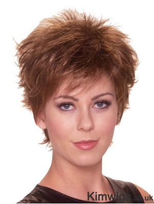 Straight Boycuts 6 inch Auburn Perfect Synthetic Wigs