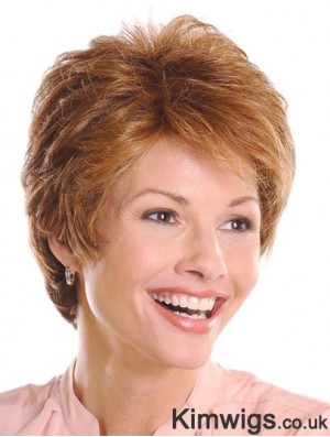 Top 5 inch Wavy Brown Layered Short Wigs