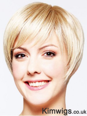 Hairstyles 8 inch Straight Blonde Layered Short Wigs