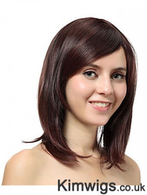 Shoulder Length Layered Straight Auburn Cheap Synthetic Wigs