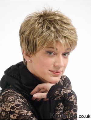 Modern 6 inch Straight Blonde Boycuts Short Wigs