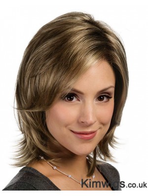 Beautiful Brown Shoulder Length Layered Straight Glueless Lace Front Wigs