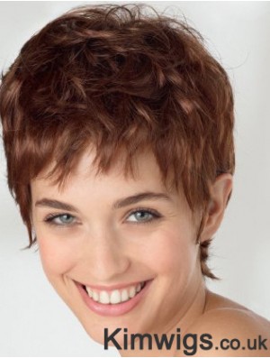 Exquisite 6 inch Wavy Auburn Boycuts Short Wigs