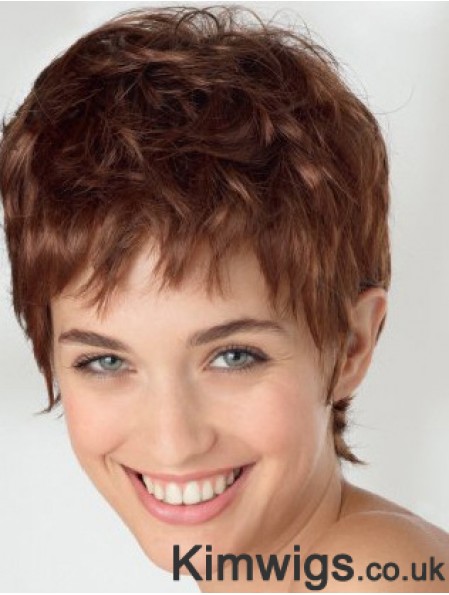 Exquisite 6 inch Wavy Auburn Boycuts Short Wigs