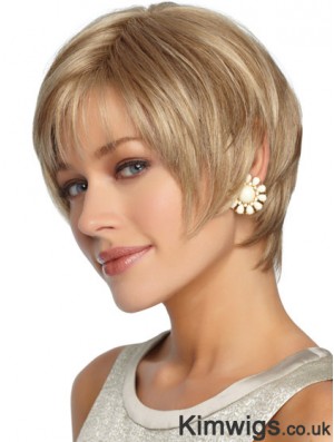 Short Layered Straight Blonde Hairstyles Synthetic Wigs